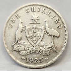 AUSTRALIA 1925 . ONE 1 SHILLING . RARE COIN